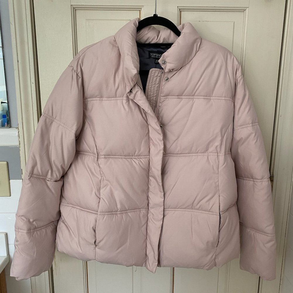 Topshop Pale Pink/Nude Puffer Jacket